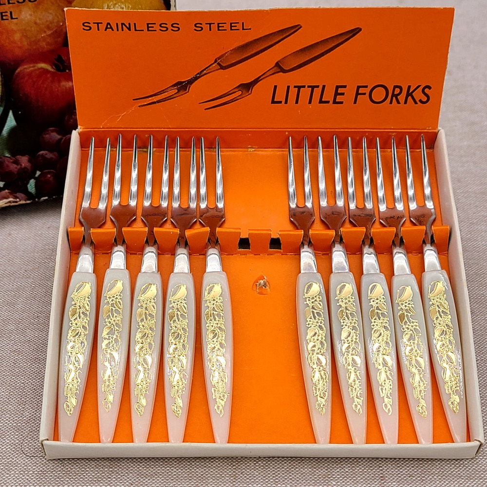 10pc Beautiful Vintage Stainless Cocktail Hors Doeuvres Party Picks Little Forks